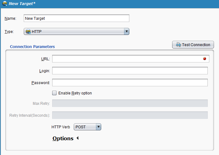 Configuración de destino HTTP