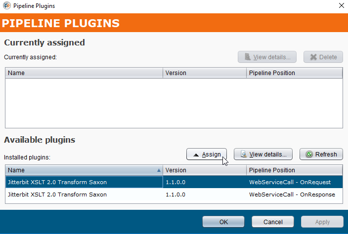 assign the plugin