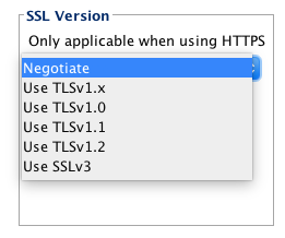 HTTP SSL version options