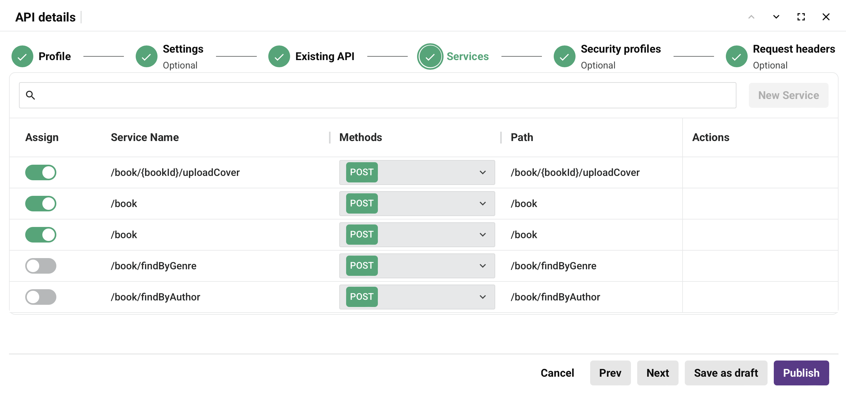create new proxy step 3 services OpenAPI
