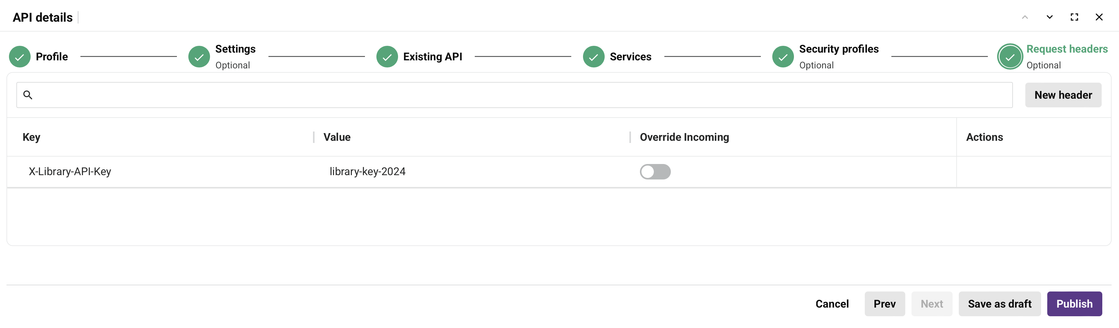 create new proxy request headers tab