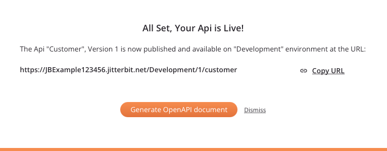 all set your API is live custom API