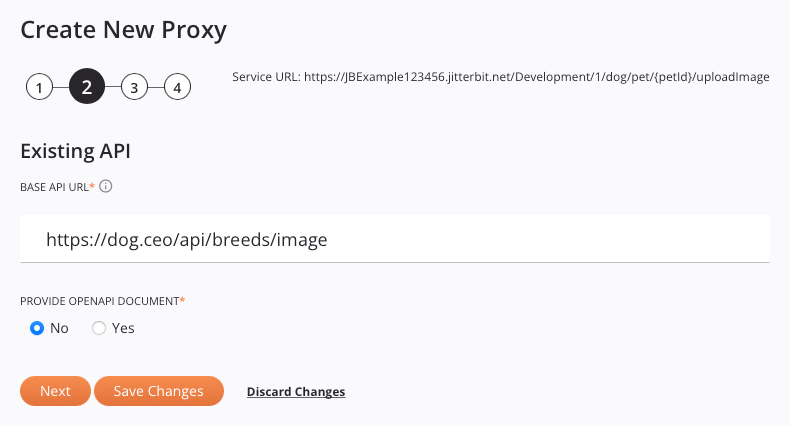 criar novo proxy etapa 2 API existente sem documento opAPI