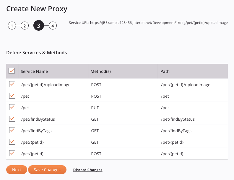 crear nuevo proxy paso 3 servicios OpenAPI