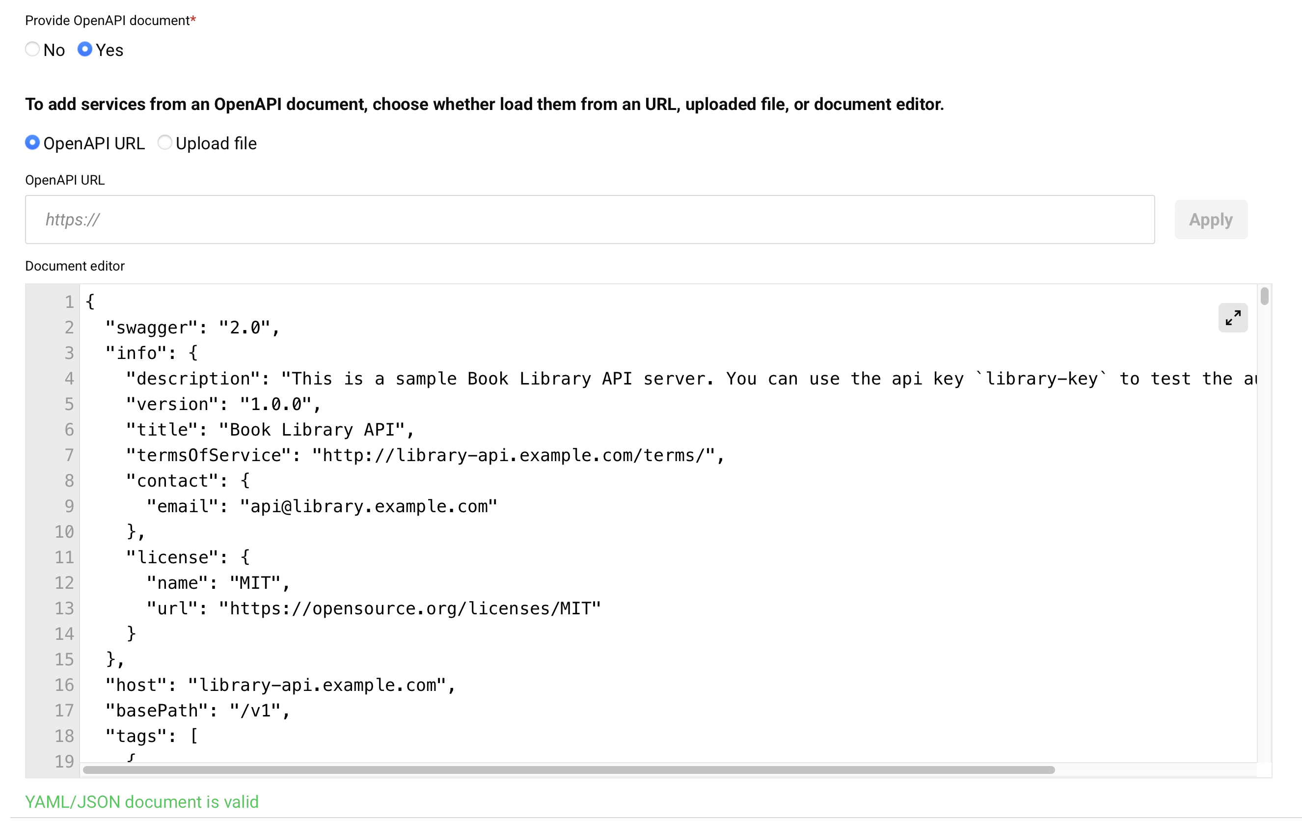create new proxy step 2 existing API OpenAPI document