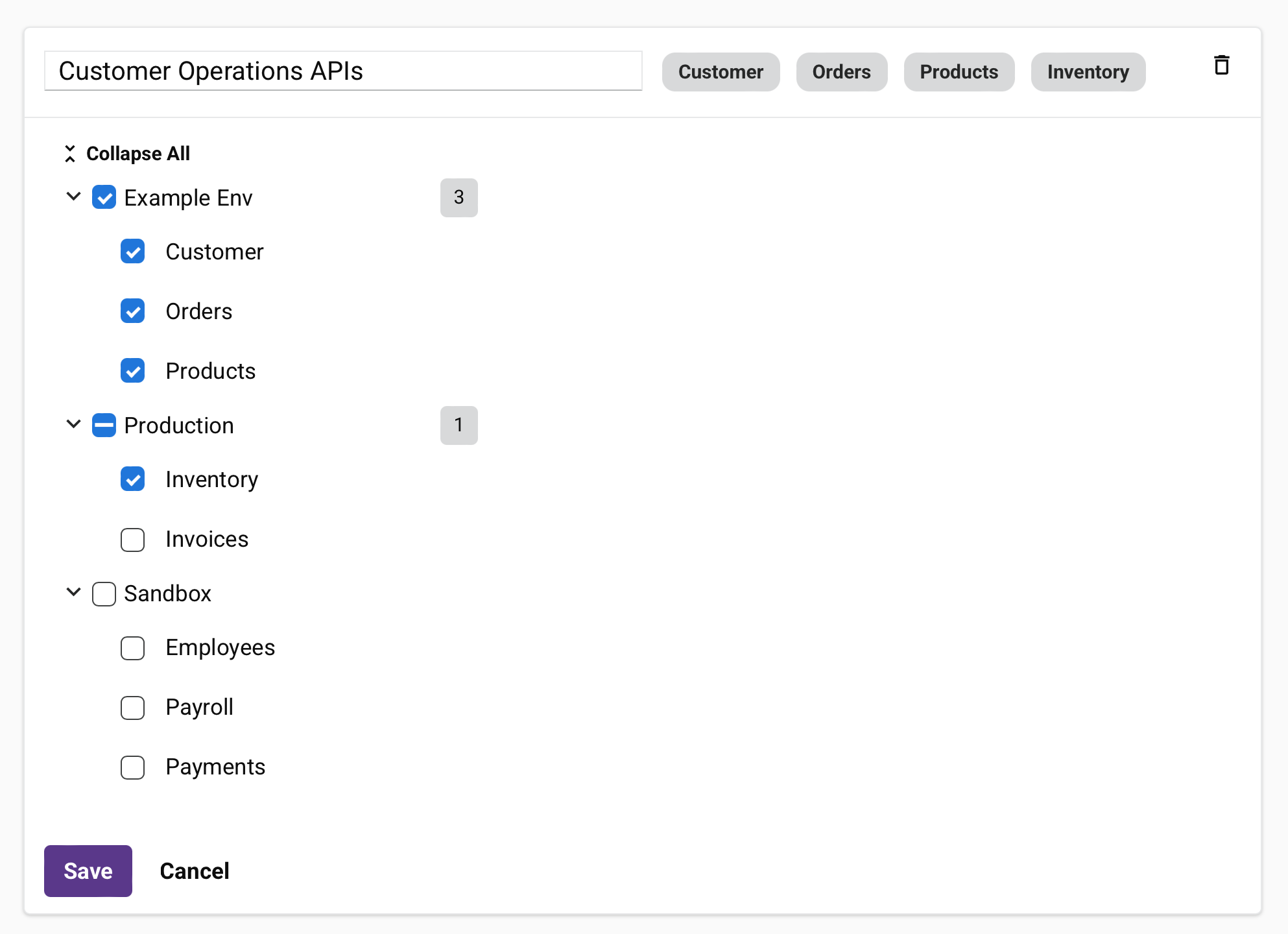 API-Gruppen anzeigen