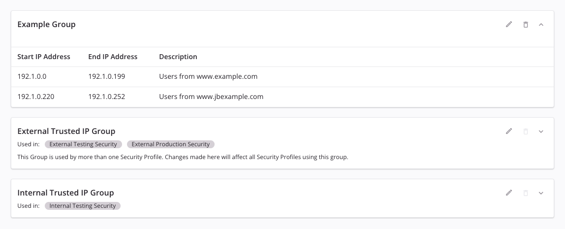 existing trusted IP groups