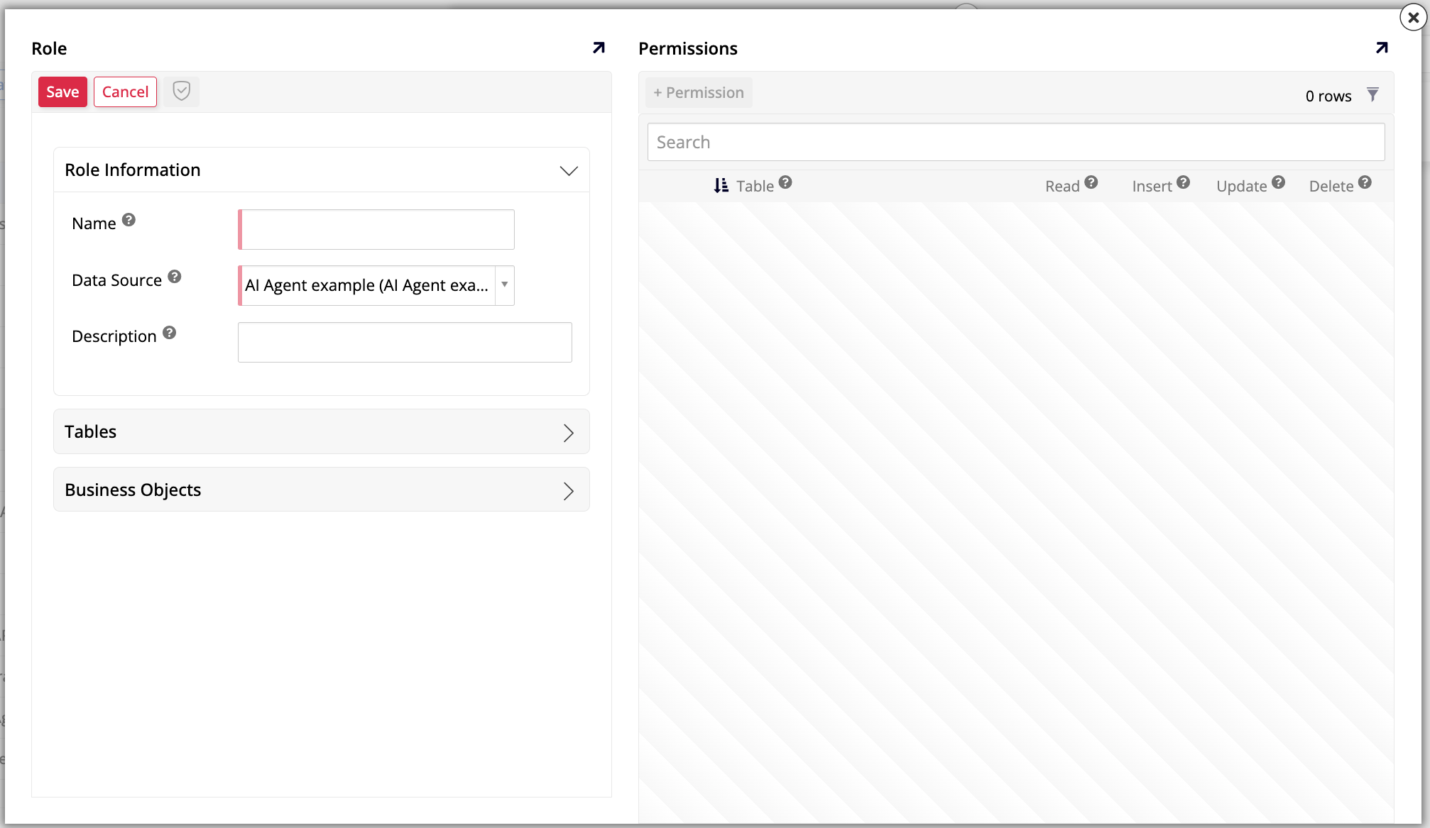 Role dialog