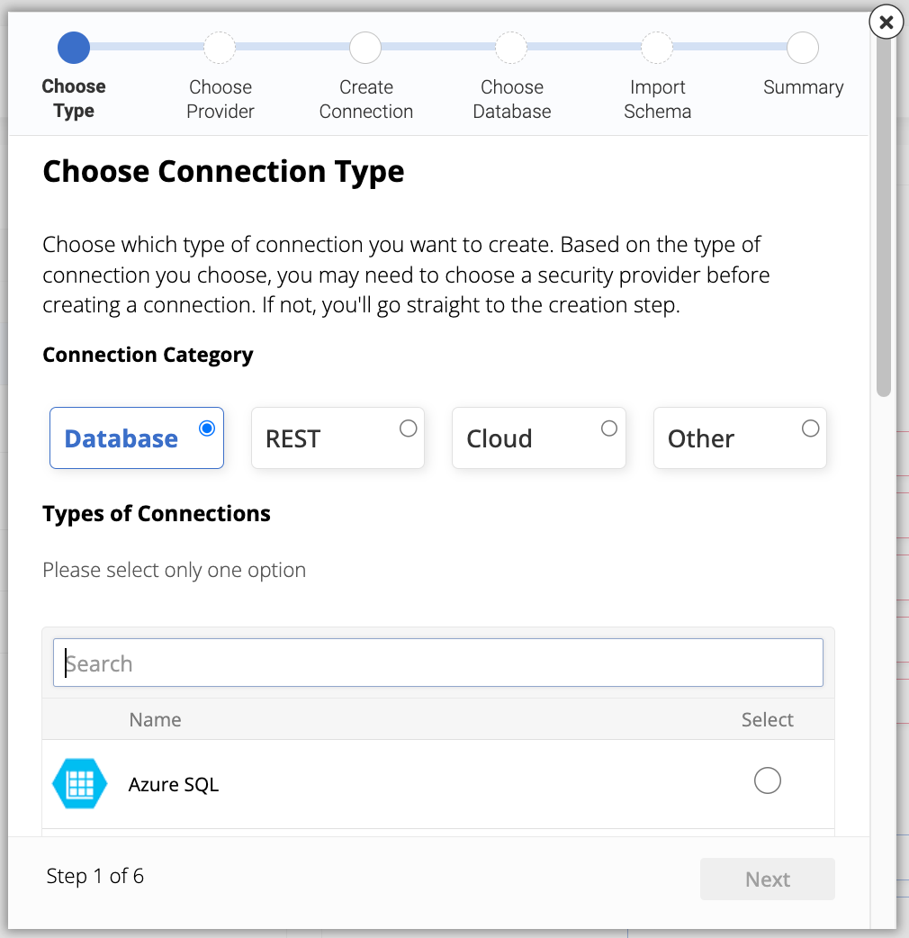 Choose connection type