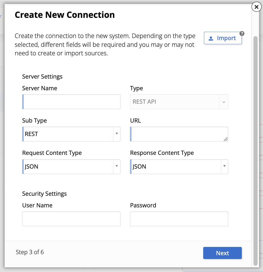 Create new connection