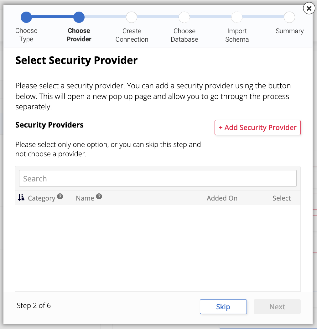 Select security provider