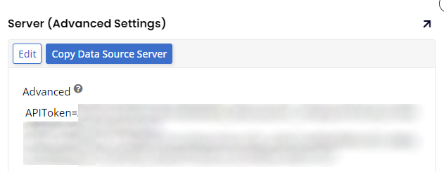 Beispiel für einen API Tokenwert, der im erweiterten Feld eingegeben wurde