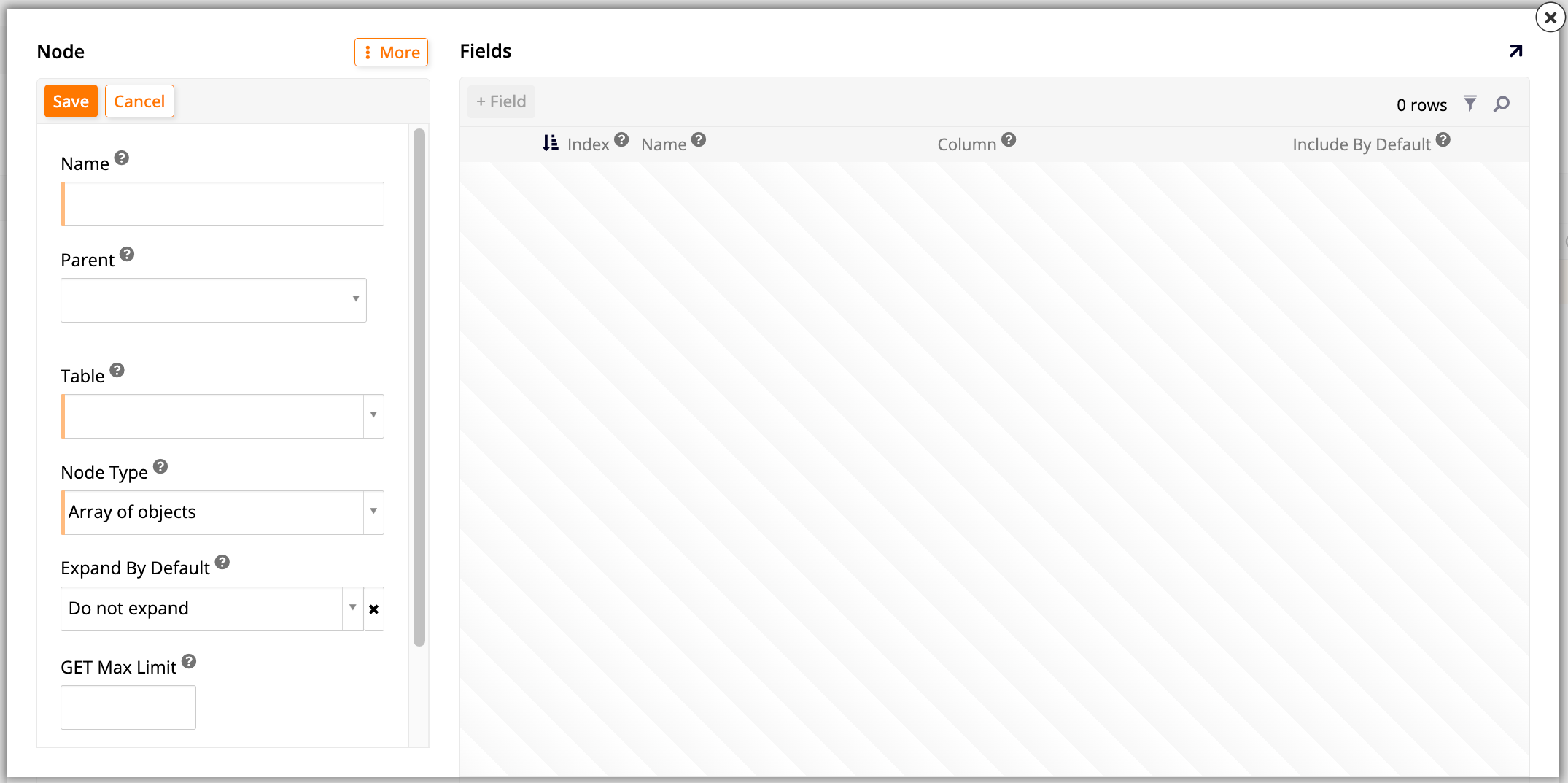 Node dialog