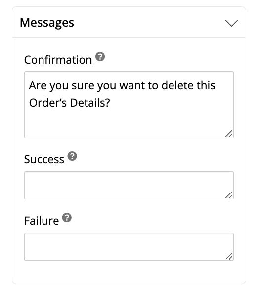 Confirmation message