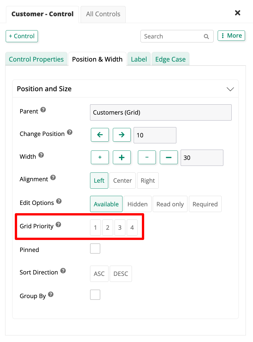 Customer control live designer