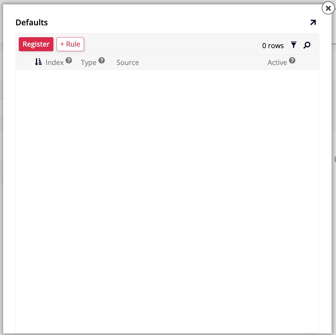Defaults dialog