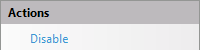 Actions Disable Actions disable