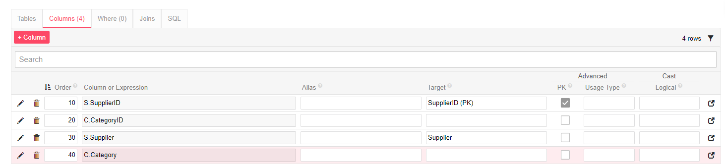 A Crosscolumns A crosscolumns