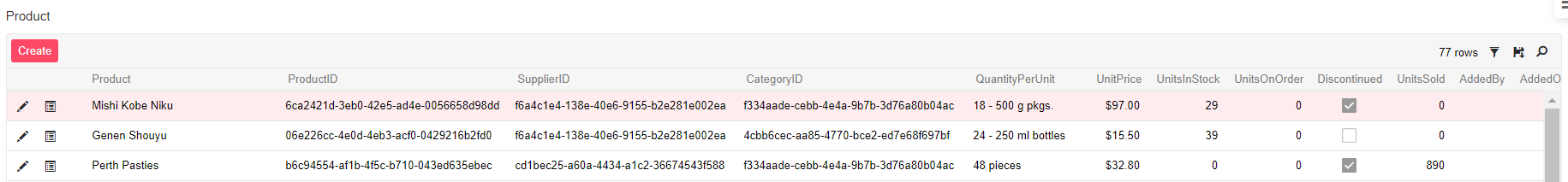Ein Produkt-Ergebnis A product results