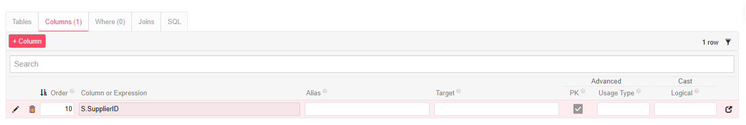 Union-Spalten A union columns