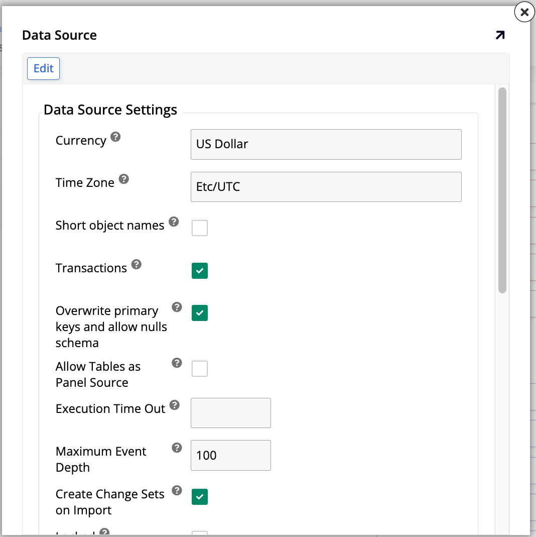 Data source dialog