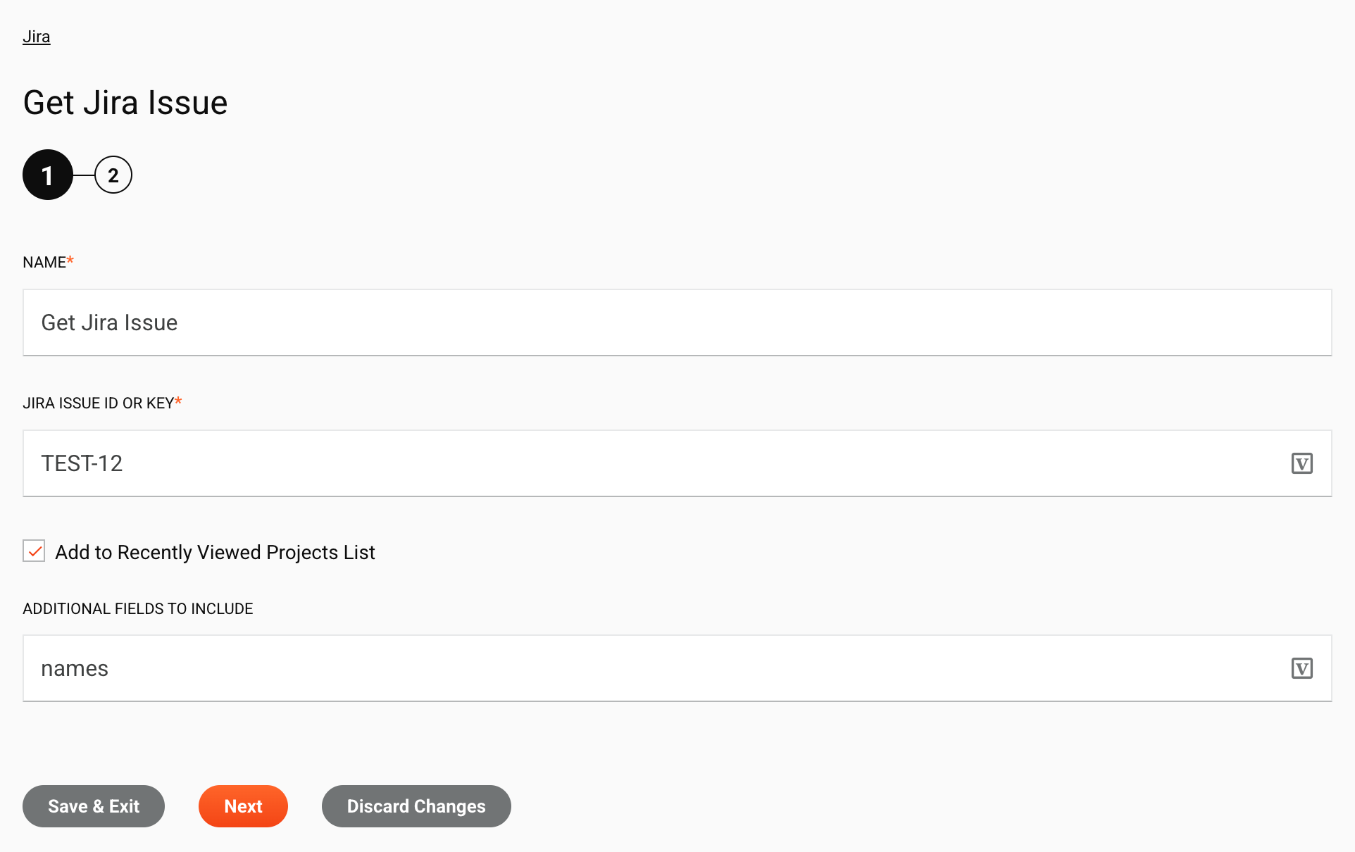 custom get step 1 get Jira issue