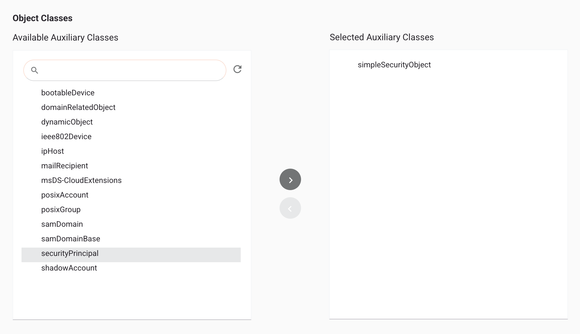 Transfer-list example from Integration Studio LDAP connector