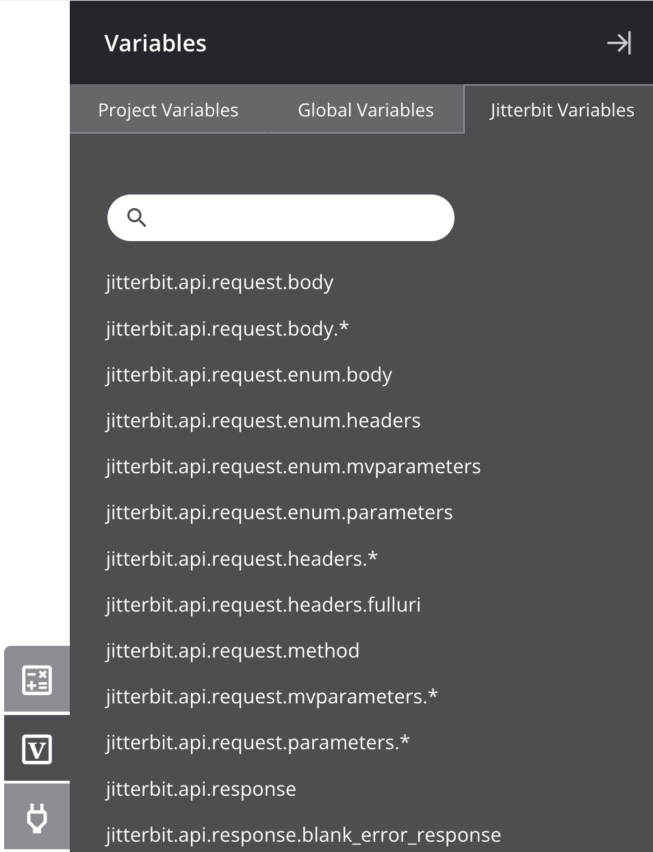 variables de jitterbit