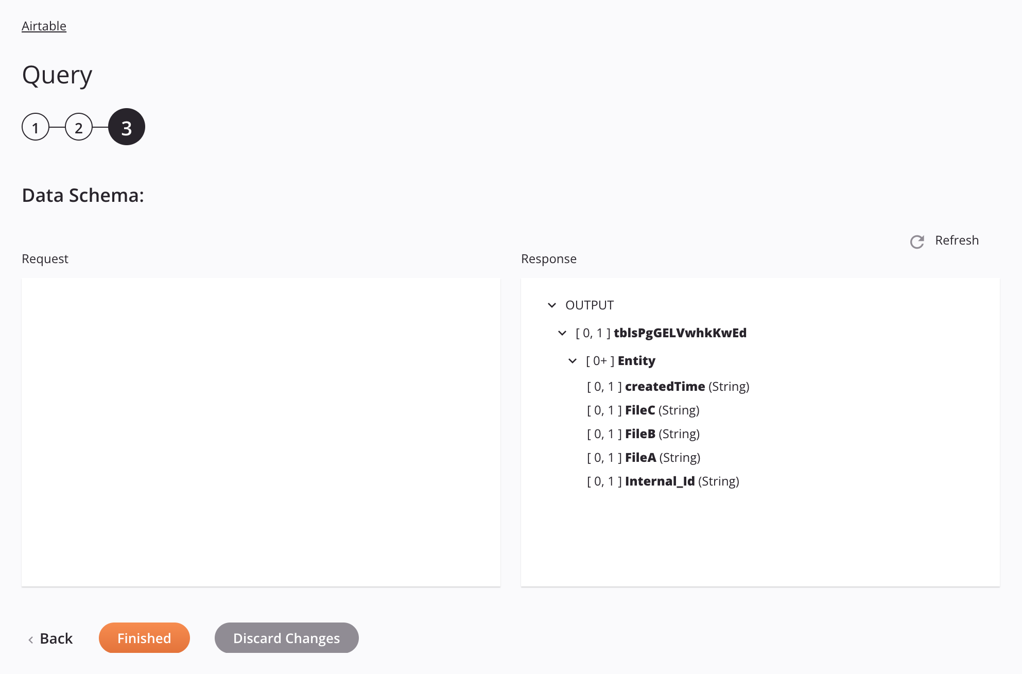 Etapa 3 da configuração da atividade de consulta do Airtable