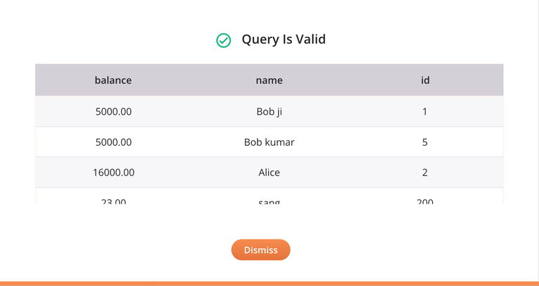 Amazon Redshift Query activity configuration test query