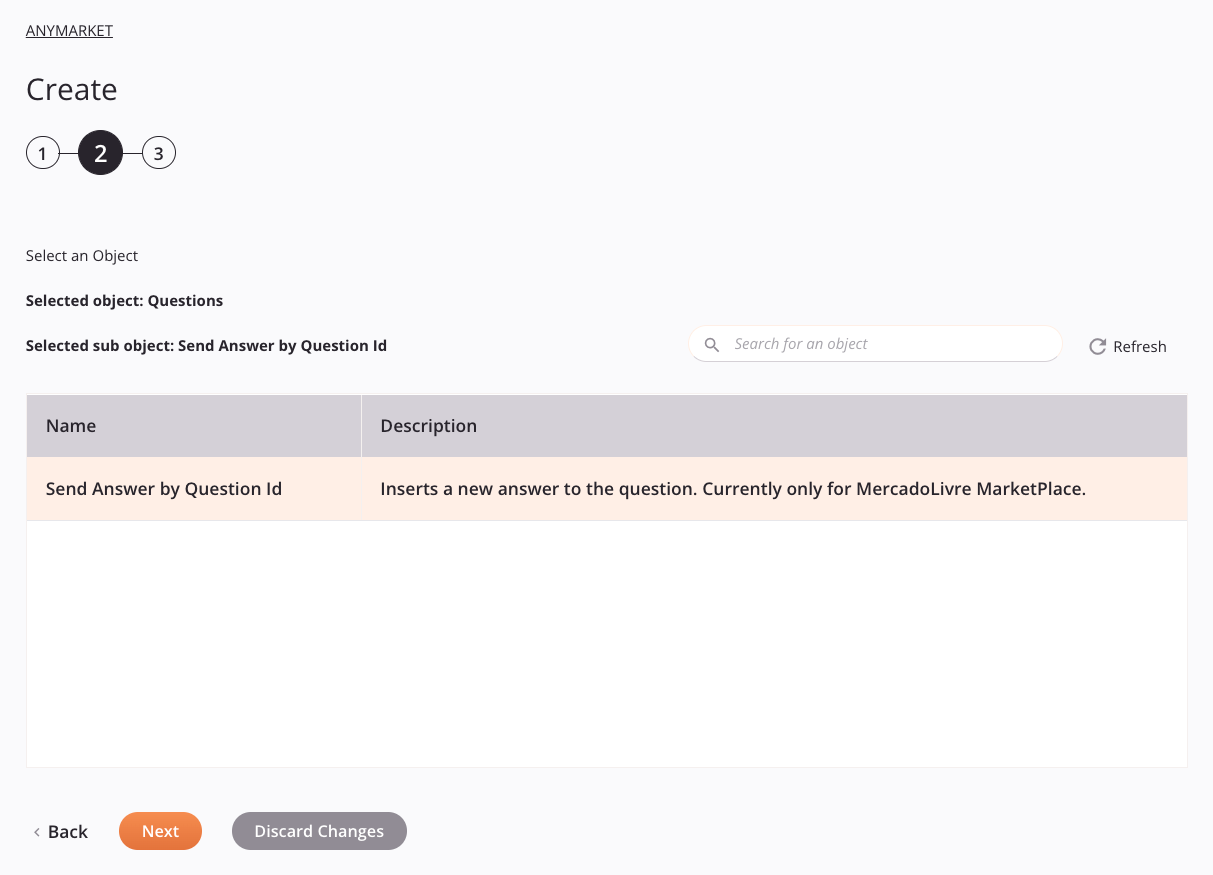 ANYMARKET Create activity configuration step 2