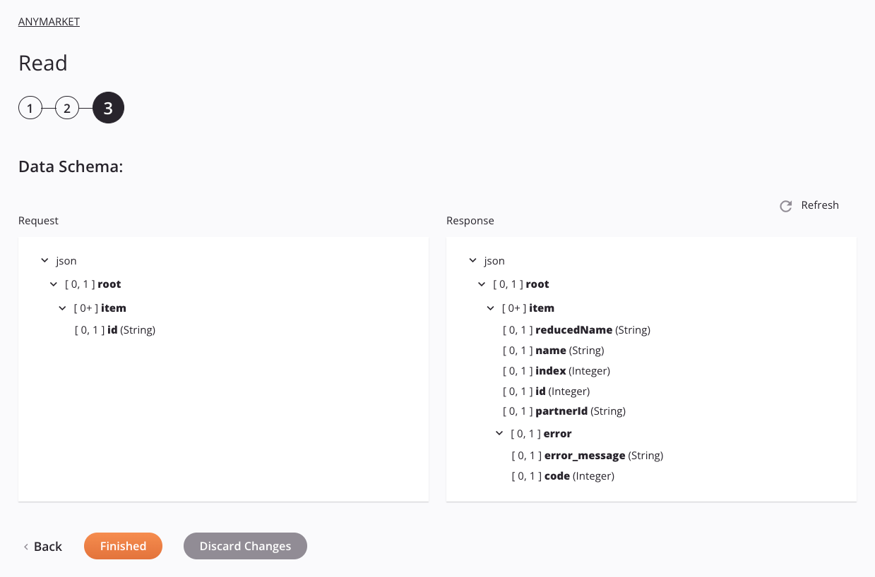 ANYMARKET Read activity configuration step 3