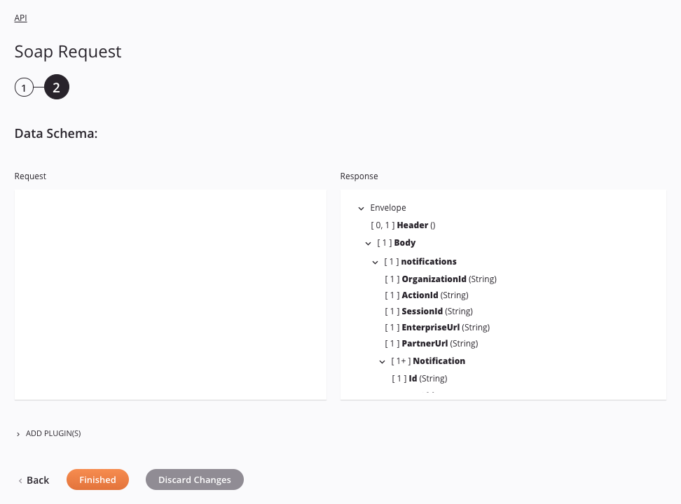 API SOAP Request activity configuration step 2