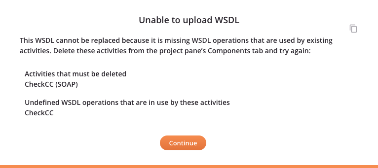 Unable to upload WSDL