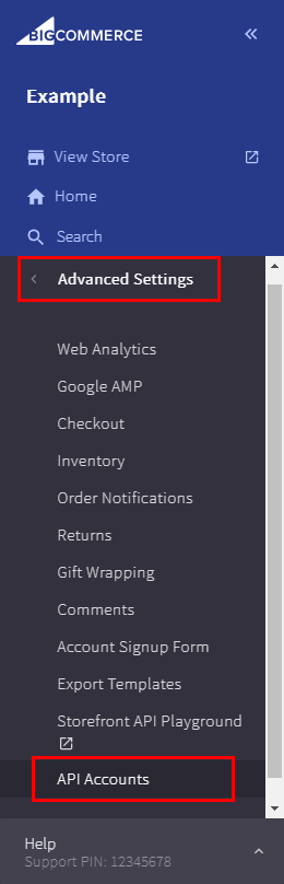 BigCommerce API accounts