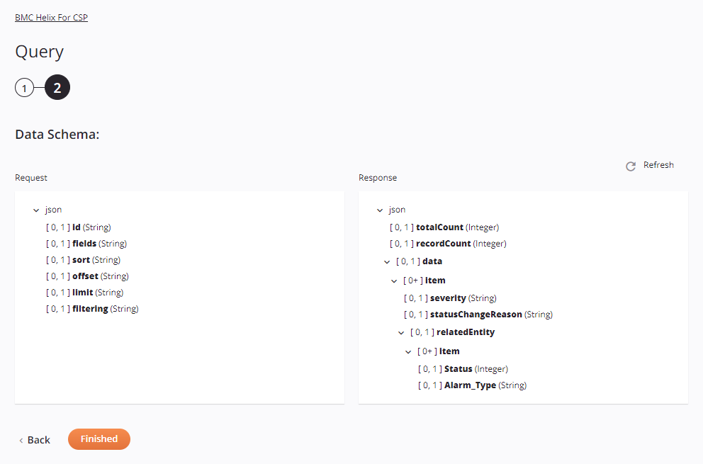 BMC Helix for CSP Query activity configuration step 2