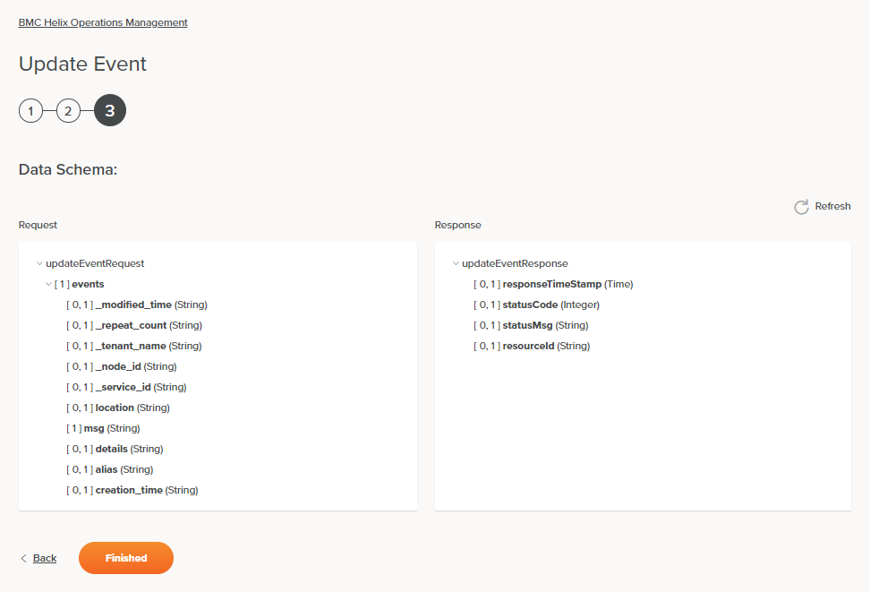 BMC Helix Operations Management Update Event activity configuration step 3