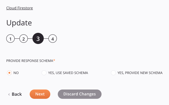 Cloud Firestore Update activity configuration step 3