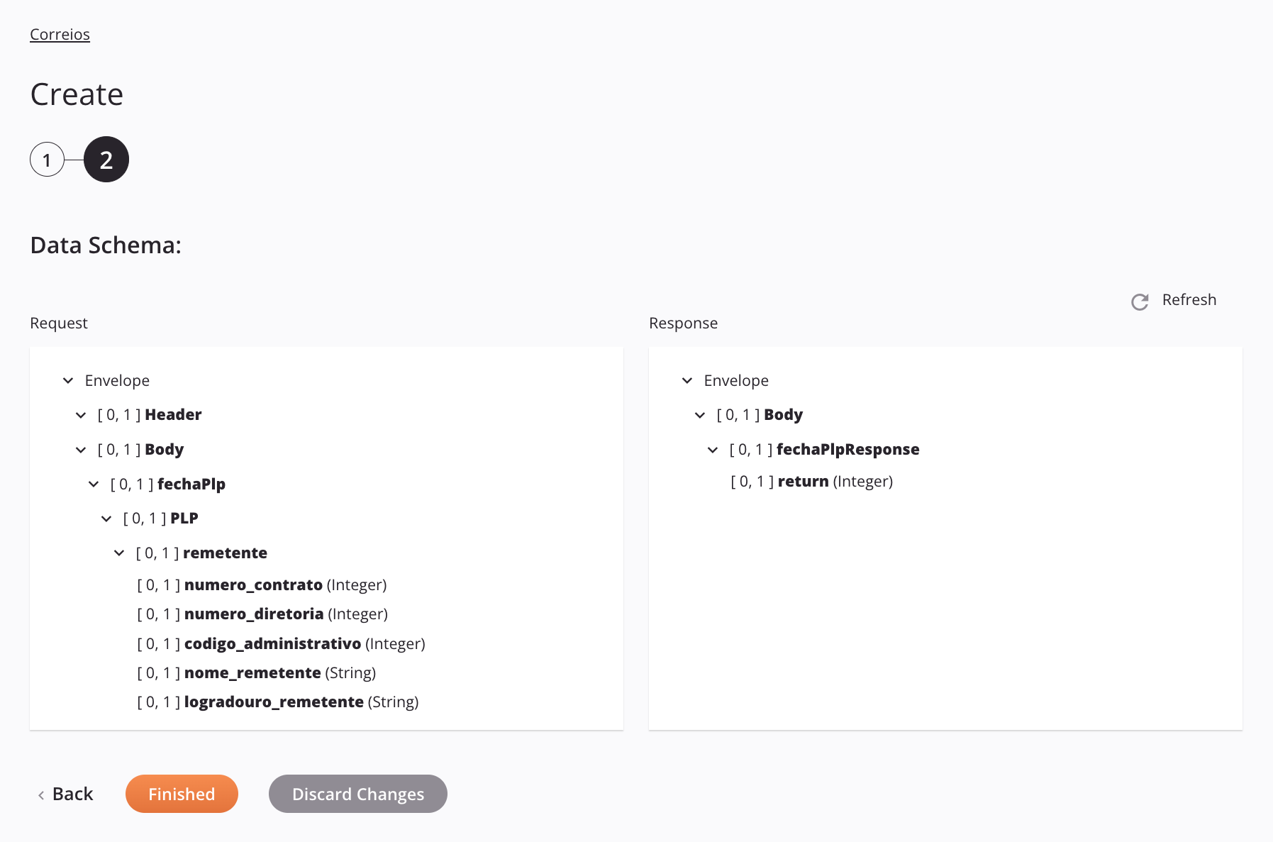 Correios Crear Configuración de Actividad Paso 2