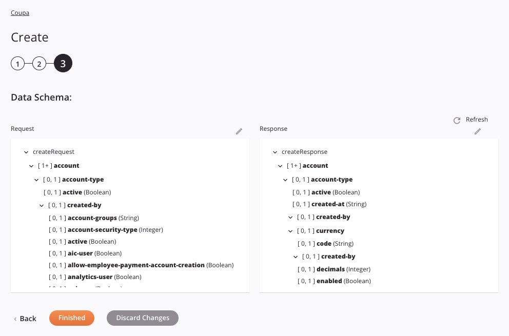 Coupa Crear configuración de actividad paso 3