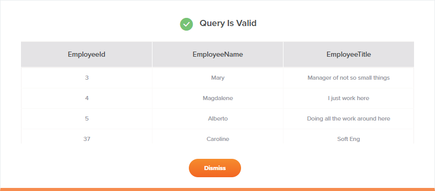 database query activity 2 single object test query