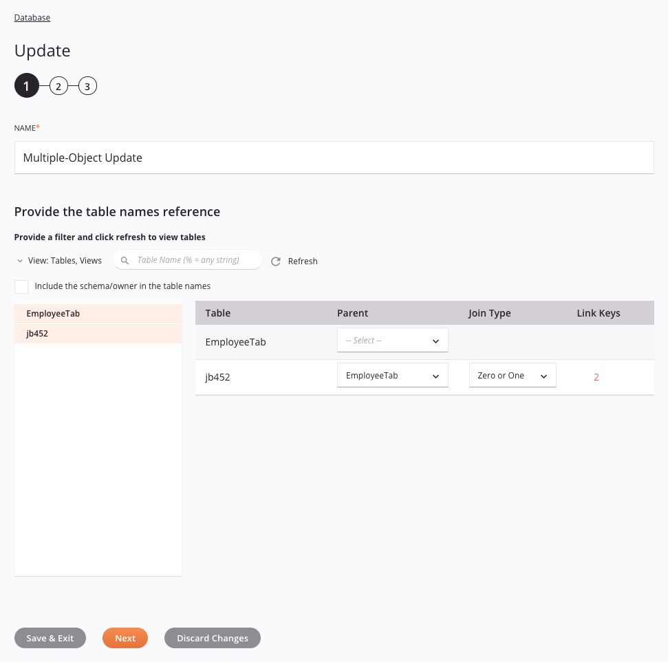 database update activity 1 multiple objects