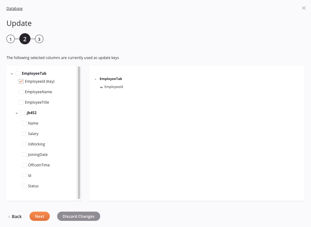 Actividad de actualización de base de datos 2 objetos múltiples