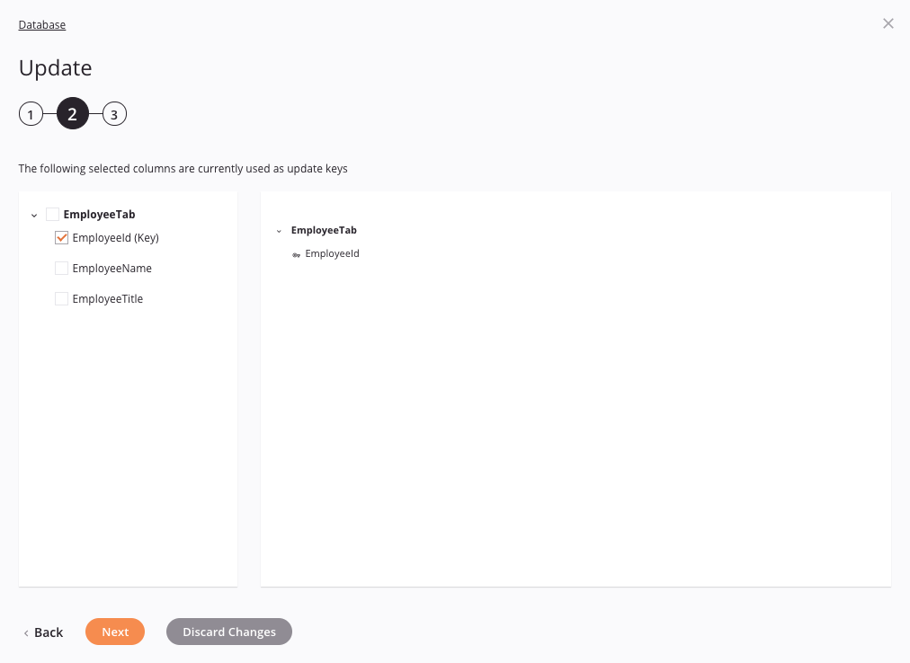 Actividad de actualización de base de datos 2 objeto único