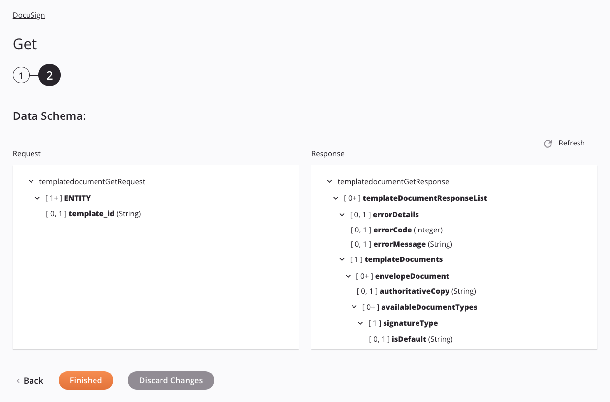 DocuSign Obtener configuración de actividad Paso 2