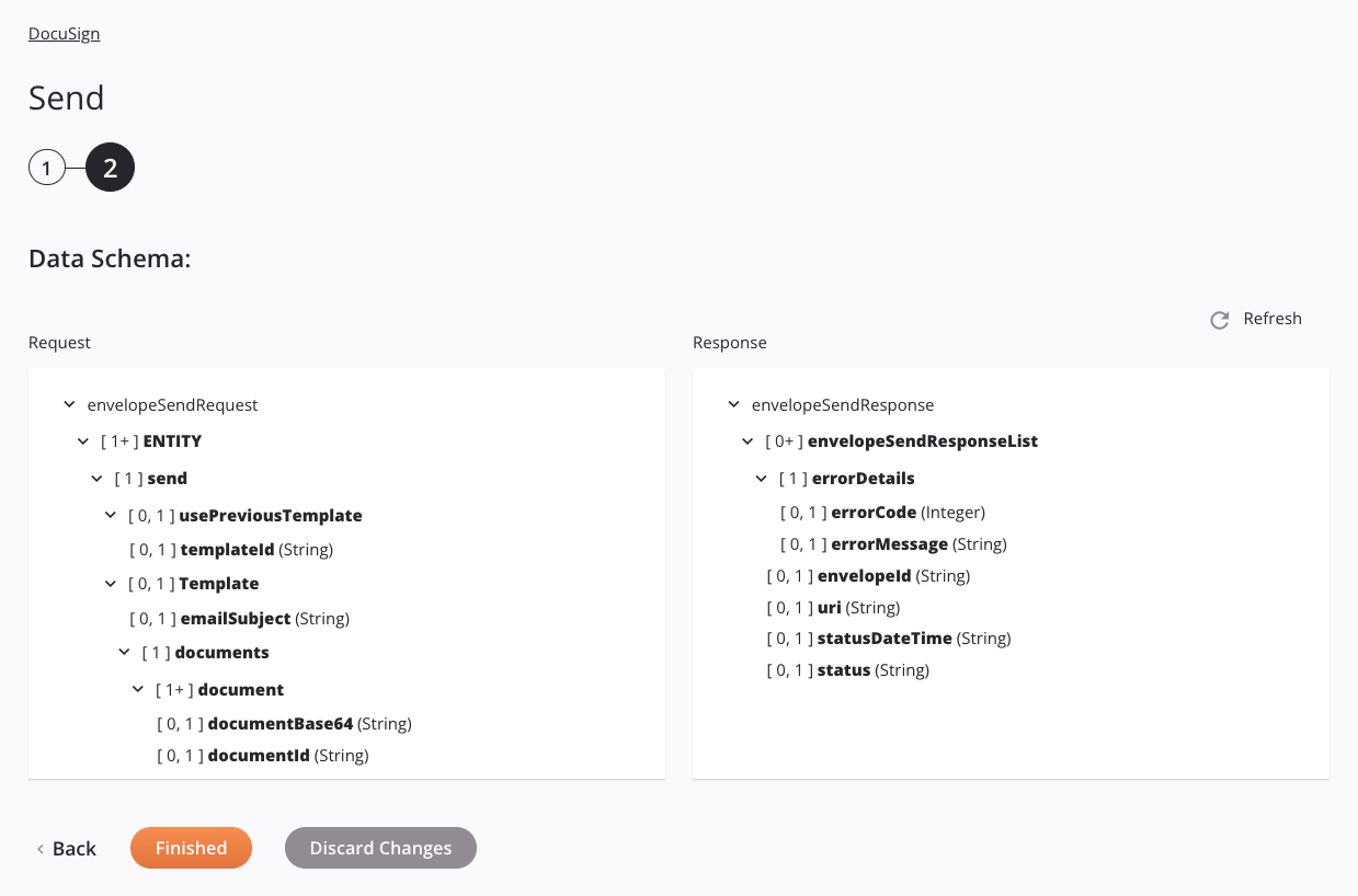 DocuSign Send activity configuration step 2