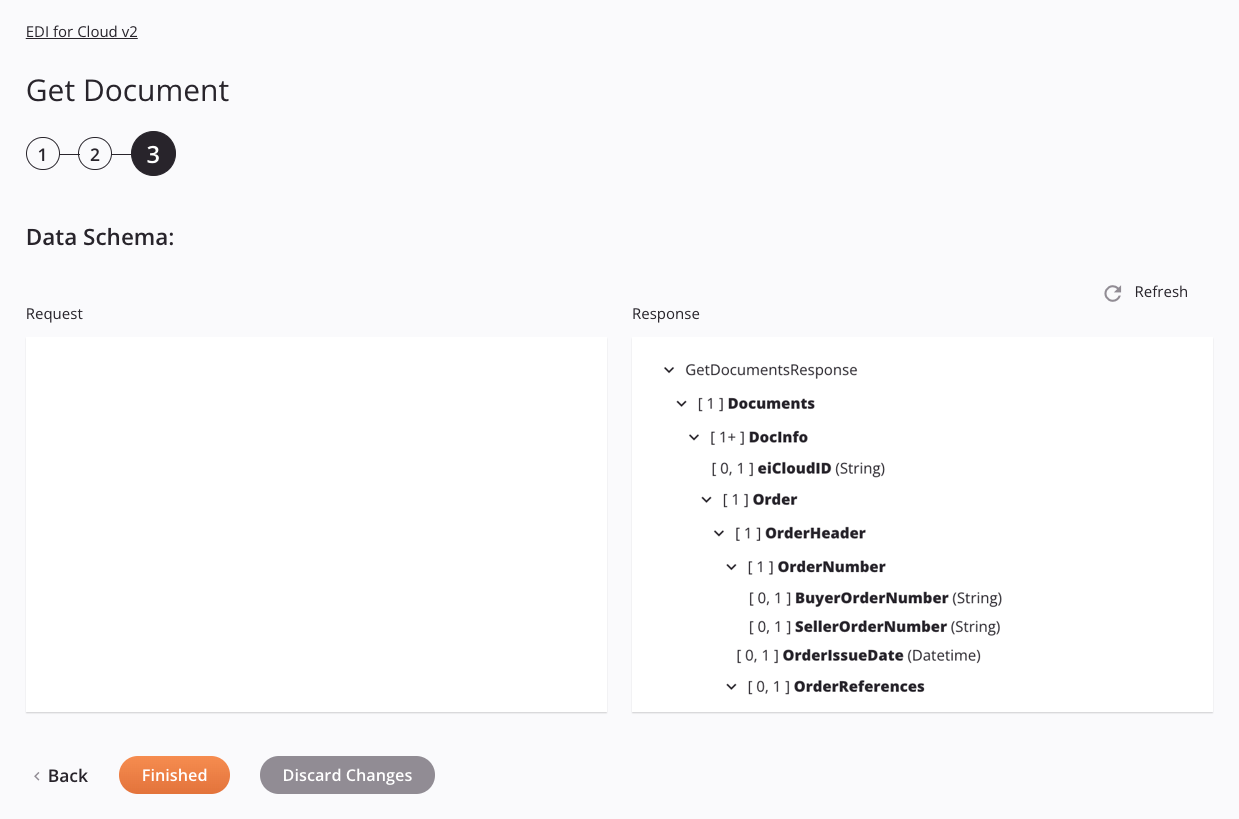 EDI for Cloud v2 Get Document activity configuration step 3