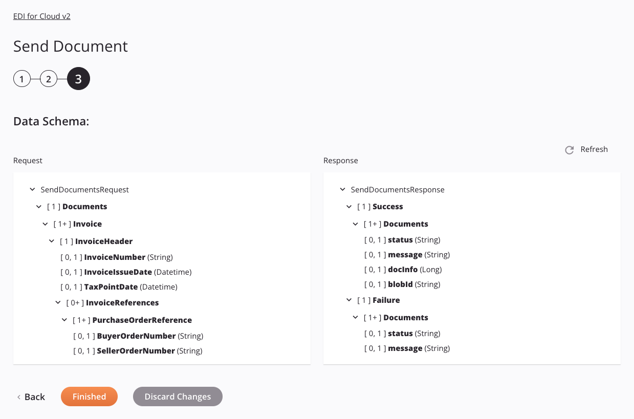 EDI for Cloud v2 Send Document activity configuration step 3