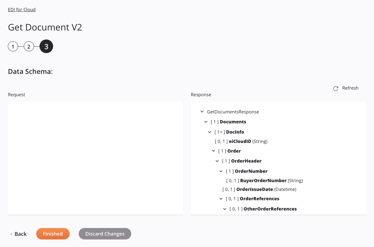 EDI for Cloud Get Document V2 activity configuration step 3