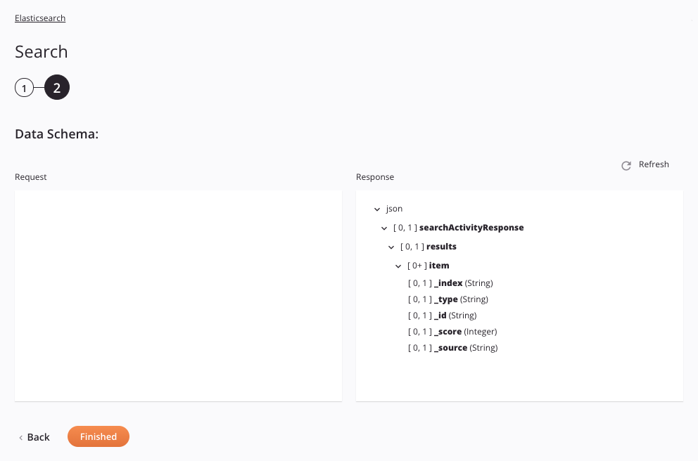 Elasticsearch Search activity configuration step 2